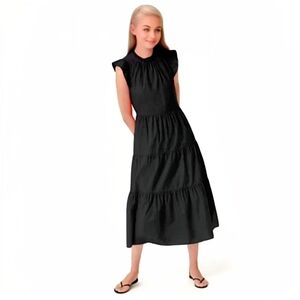 J. Crew Black Midi Dress